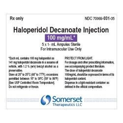 Haloperidol Decanoate 100mg/mL 5mL 1/MDV