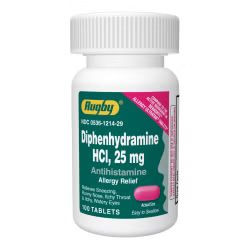 Diphenhydramine HCl 25mg 100/Bottle