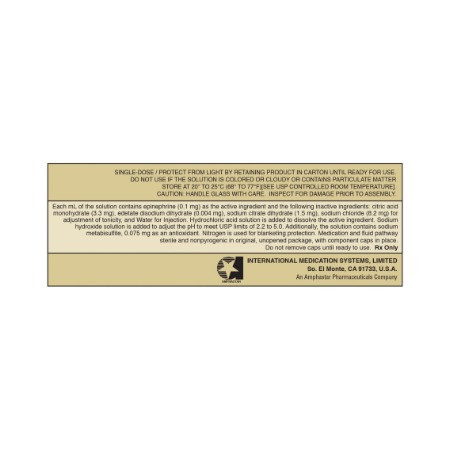 Epinephrine HCl 0.1mg/mL 10mL 1/Syringe