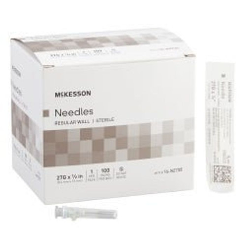 Hypodermic Needle 1-1/2" 27g Without Safety 100/Box