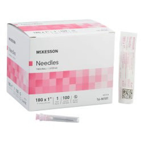Hypodermic Needle 1-1/2" 18g Without Safety 100/Box