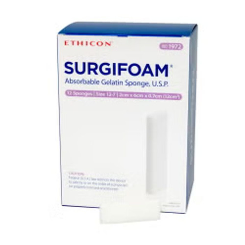 Hemostatic Sponge Surgifoam 1x1x1x1 cm Sterile 24/Box
