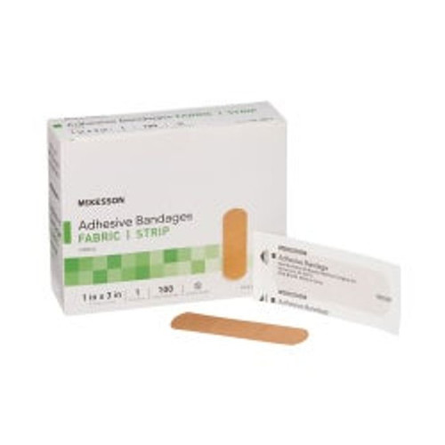 Adhesive Strip McKesson 1 X 3 Inch Fabric Rectangle Tan Sterile 100/Box