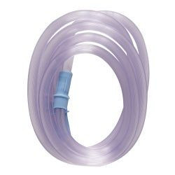 Suction Connector Tubing 6' Long 0.25 Inch I.D. Sterile Female/ Male Connector Clear Ribbed OT Surface PVC 50/Cas