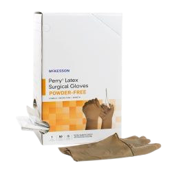 Surgical Glove Size 9 Sterile Latex Standard Cuff Length Smooth Brown Not Chemo Approved 50/Box
