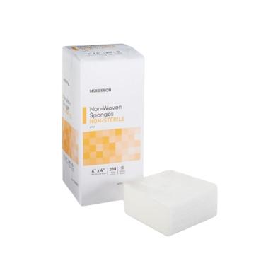 NonWoven Sponge McKesson Polyester / Rayon 4-Ply 4 X 4 Inch Square NonSterile 200/Pack