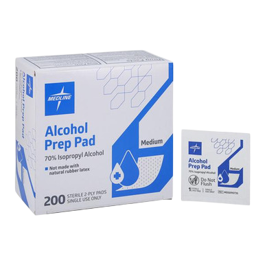 Alcohol Prep Pads, 2-Ply, Size M, 1-1/8" x 2-3/8"	200/BX