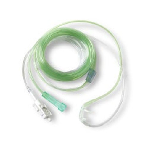 ETCO2 Nasal Sampling Cannula with O2 Delivery With Oxygen Delivery Adult Curved Prong/NonFlared Tip 25/Case