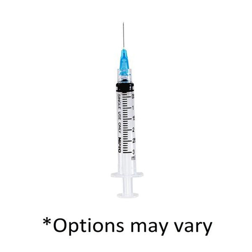 25G x 1" Needle, 3cc Syringe 100/Box
