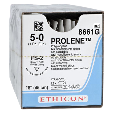 Nonabsorbable Suture Needle Prolen FS-2 3/8 Circle Reverse Cutting Needle Size 5-0 12/Box