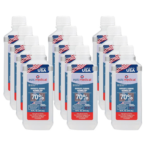 Alcohol Solution Isopropyl 70% 16oz 12/Bottle