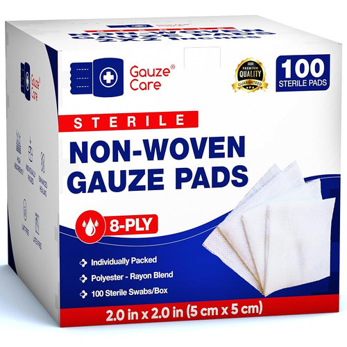 100% Cotton All Gauze Sponge 3x3" 12 Ply Non-Sterile 20 Packs/Case