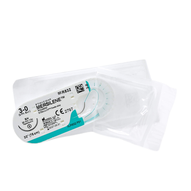 Nonabsorbable Suture with Needle Mersilene™ Polyester FS-1 3/8 Circle Reverse Cutting Needle Size 3 - 0 Braided
