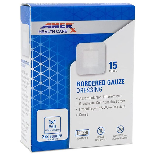 BloodStop Cotton Gauze Pad 2"x2" Sterile Adhesive LF 20/Box