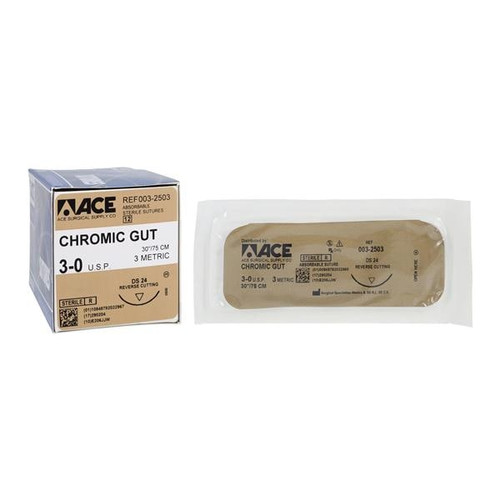 Suture 3-0 30" Chromic Gut DS-24 12/Box