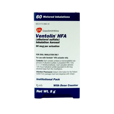 Ventolin HFA Inh w/Counter 90mcg Aerosal Metered 60doses 1/Inhaler