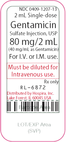 Gentamicin Sulfate 40mg/mL 2mL 25/SDV