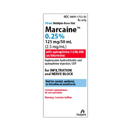 Marcaine/Epi HCl 0.25% 1:200000 50mL 1/MDV