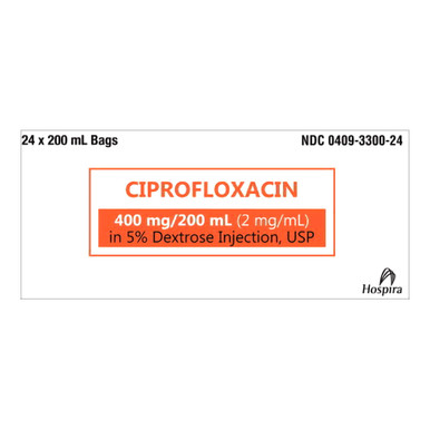 Ciprofloxacin Dextrose 5% 400mg/200mL PF PGBack Cont. 24/Case