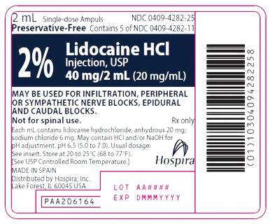 Lidocaine HCl 2% 20mL 25/MDV