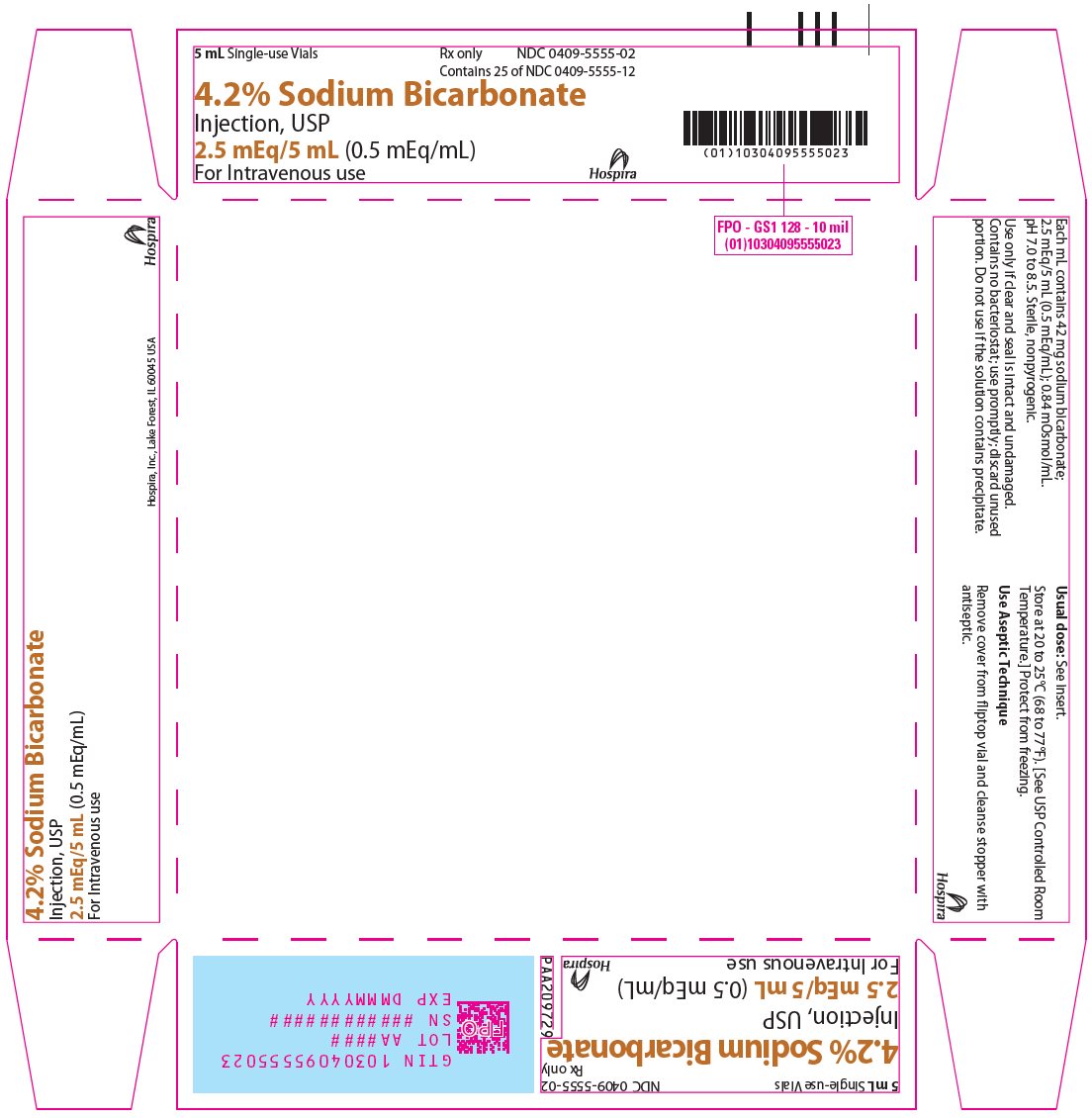 Sodium Bicarbonate 4.2% 5mL 25/SDV
