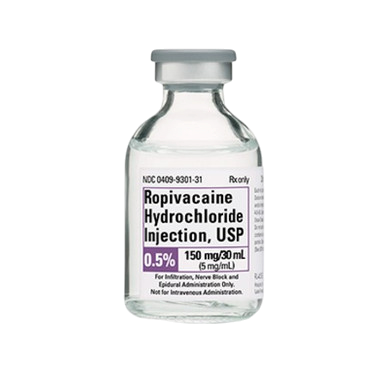Ropivacaine HCl 0.5% 150mg/30mL 10/SDV