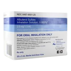 Albuterol Sulfate Inh. Nebulization Sol. (2.5mg/3mL) 0.083% 3mL 25/Plastic Cont.