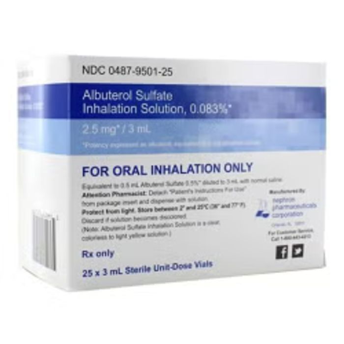Albuterol, Sol Inh. 0.083% 3mL 60/Bx