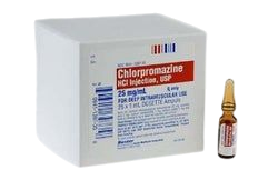 Chlorpromazine HCl 25mg/mL 1mL 25/Amp