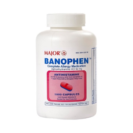 Diphenhydramine 50mg Capsules 1000/bottle