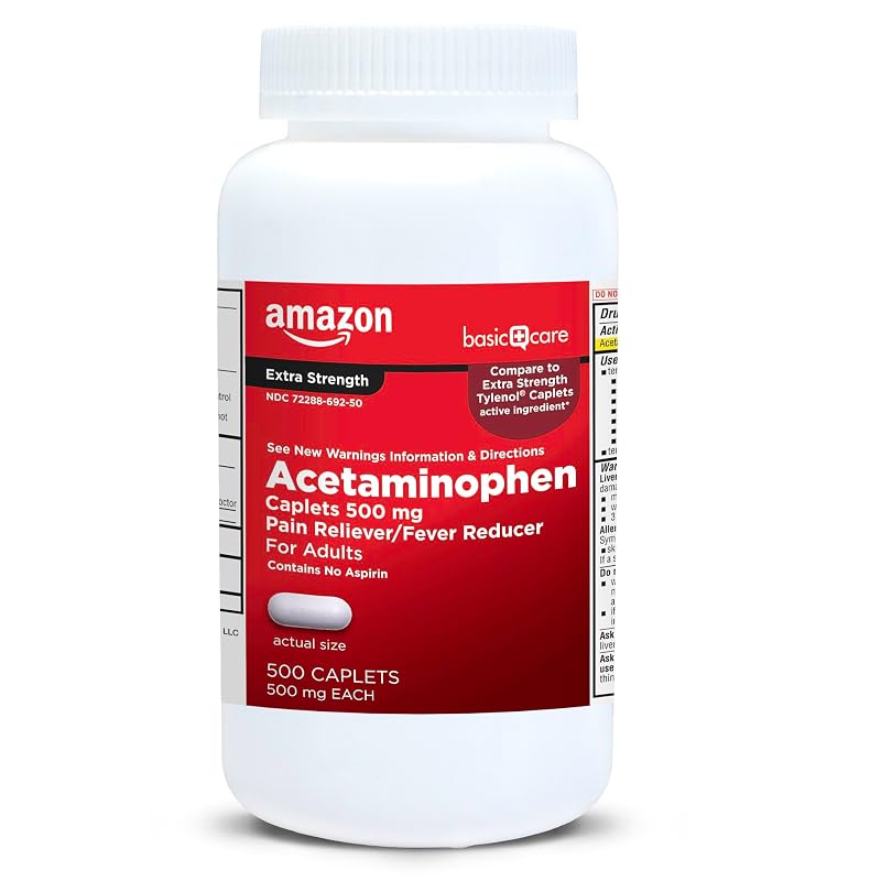 Acetaminophen 500mg Tablets 100/Bottle