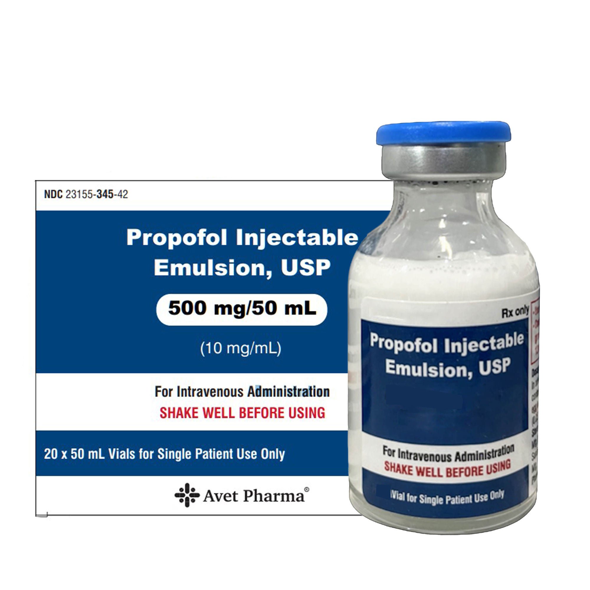Propofol IV Emulsion w/ EDTA 10mg/mL 50mL 20/SDV (Diprivan)