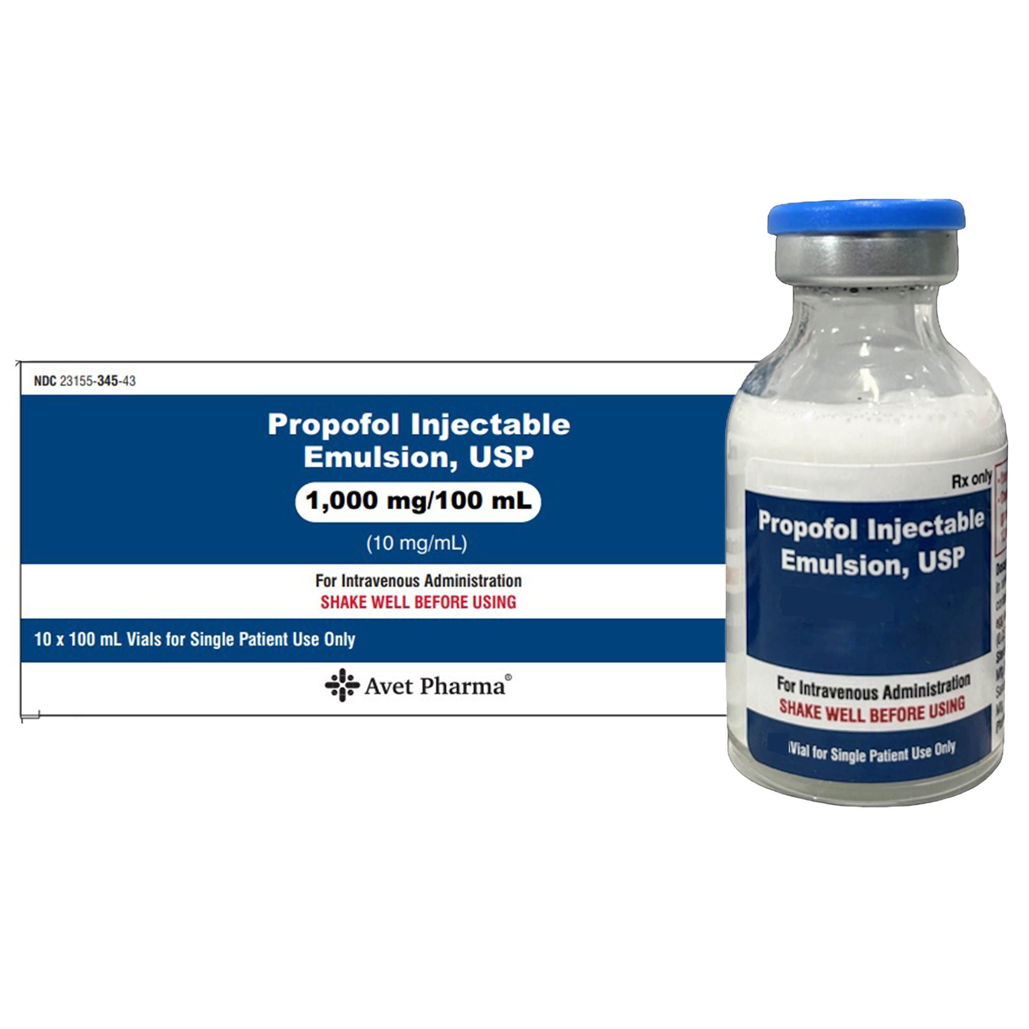 Propofol IV Emulsion W/ EDTA 10mg/mL 100mL 10/SDV (Diprivan)