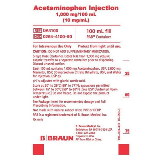 Acetaminophen 1000mg 100ml SDV 24/Box