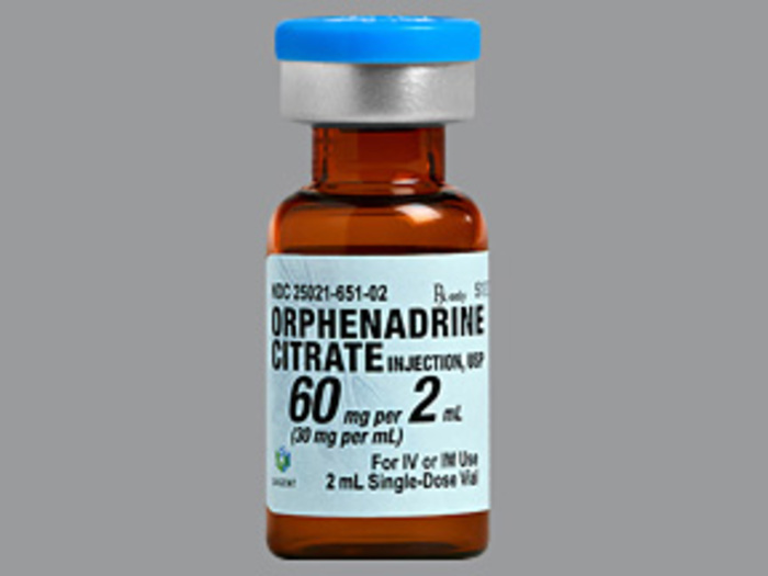Orphenadrine Citrate Injection 30mg/mL 2mL 10/SDV
