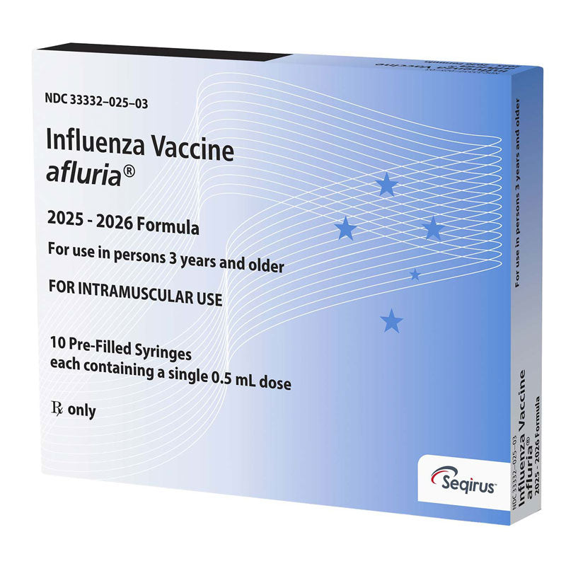 Afluria (Seqirus) 0.5ml prefilled syringes, thimerosal-free , No Latex 10/BX (2024-25) (REF)