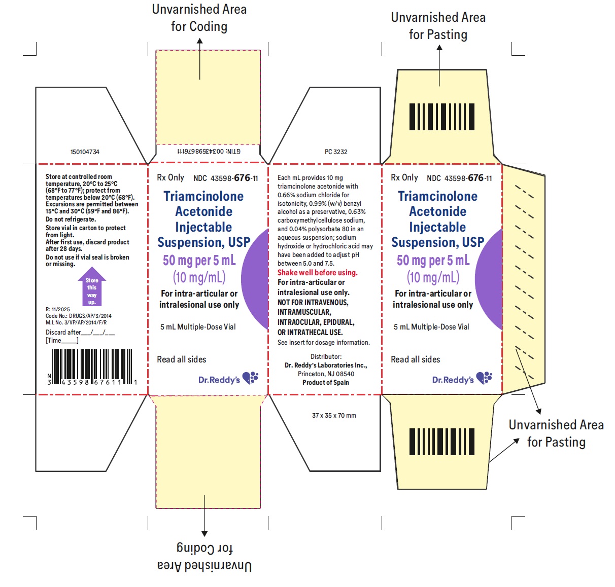 Triamcinolone Acetonide 10mg/mL 5mL 1/MDV (Kenalog)