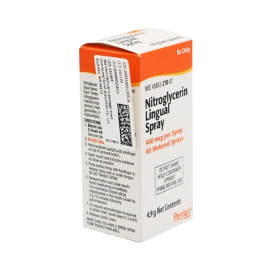 Nitroglycerin 400mcg Lingual Spray 4.9gm 60 Metered Doses 1/Bottle (HAZ)