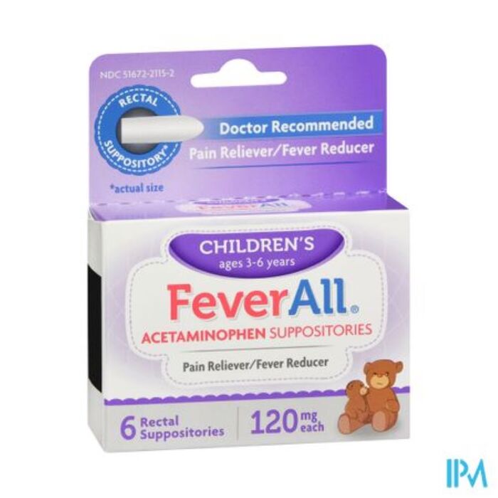 Acetaminophen, Suppository 120mg 12/bx