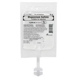 Magnesium Sulfate Injection 40mg/mL (2gm/50mL) 50mL 24/Bag