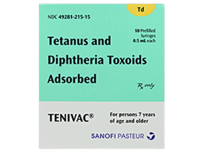 Tenivac Vaccine 7yrs+ 0.5mL 10/Syringe (REF)