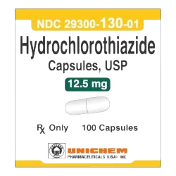 Hydrochlorothiazide 12.5mg Capsules 1000/bottle