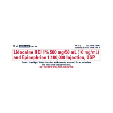 Lidocaine HCl 1% 10mL 25/MDV