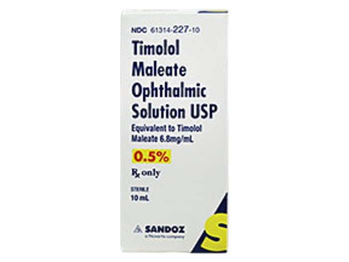 Timolol Maleate 0.5% Ophthalmic Drops Dropper Bottle 10mL 1/Btl