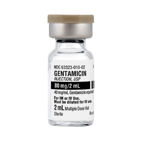 Gentamicin Sulfate 40mg/mL 2mL 25/MDV