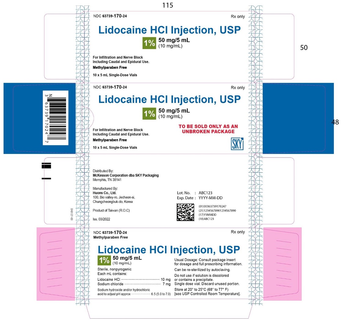 Lidocaine HCl (MPF) 1% 10mg/mL 5mL 25/SDV (63739-0170-27)