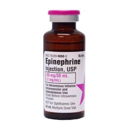 Epinephrine (Adrenalin) Injection 1mg/mL (1:1000) 30mL 1/MDV