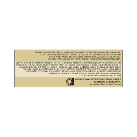 Epinephrine HCl 0.1mg/mL 10mL 1/Syringe
