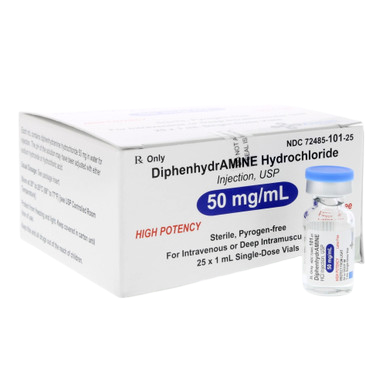 Diphenhydramine HCl 50mg/mL 1mL 1/SDV