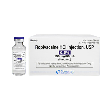 Ropivacaine HCL (PF) 0.5% 150mg/30mL 1/SDV